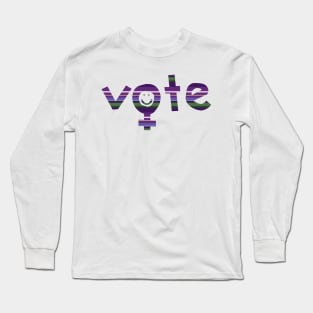 Women Vote Lavender Stripes Long Sleeve T-Shirt